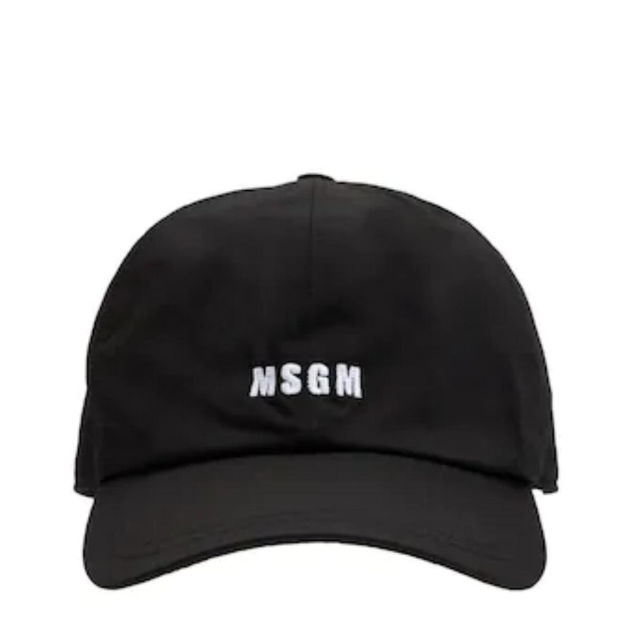 MSGM Black Embroidered Logo Cap