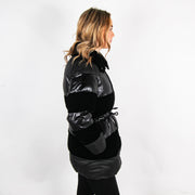 Emporio Armani Black Nylon & Velvet Jacket