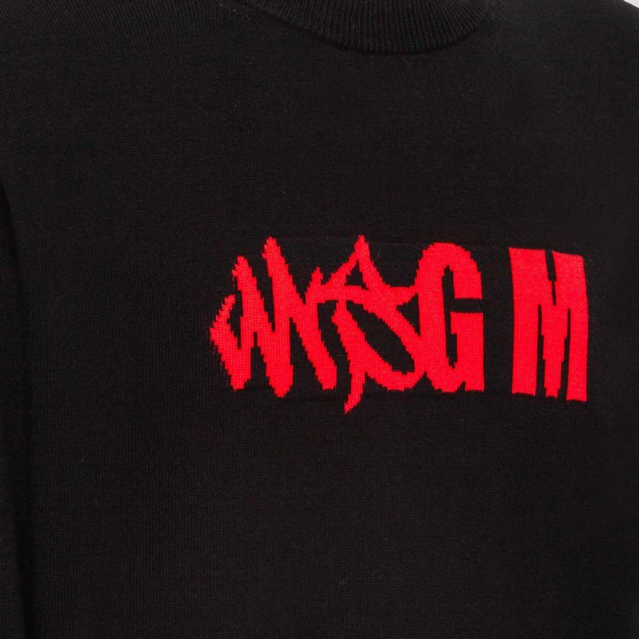 MSGM Black Two-Style Logo Sweater