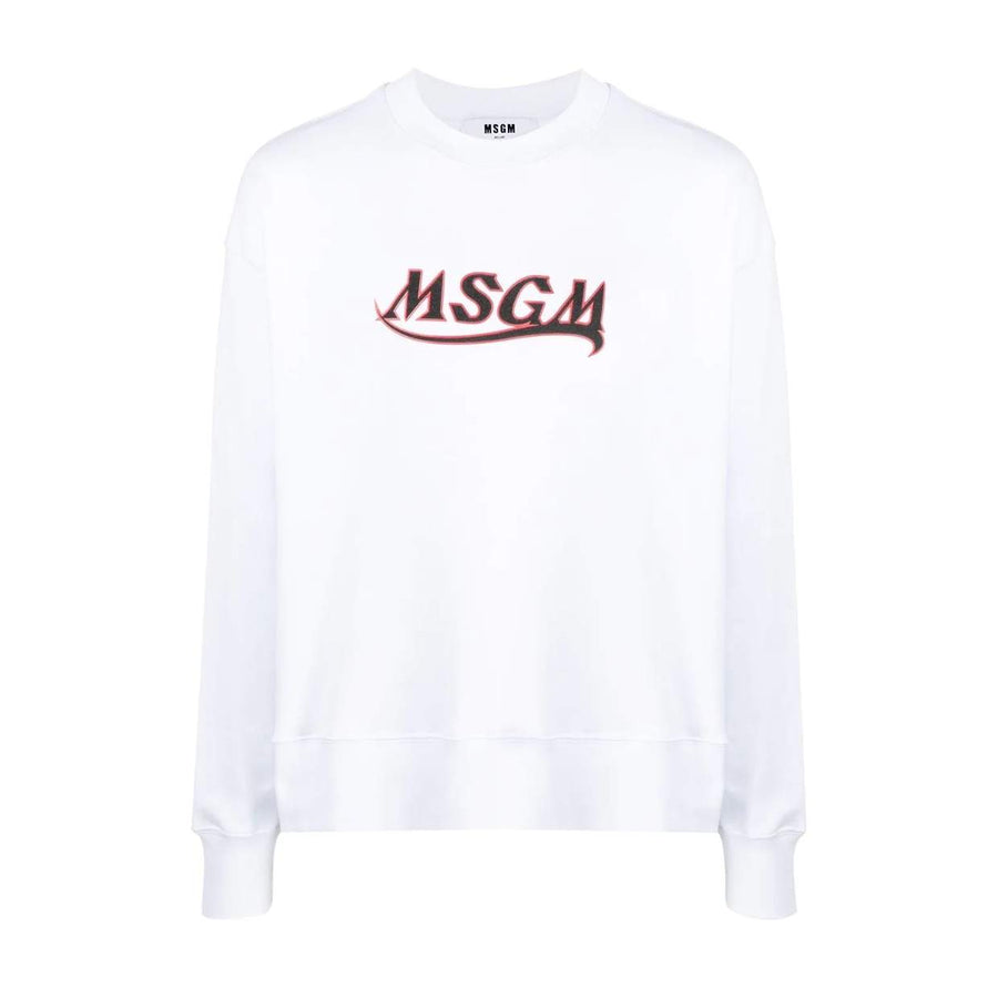 MSGM White Contrast Logo Sweater