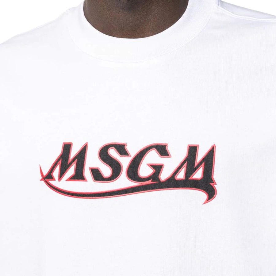 MSGM White Contrast Logo Sweater