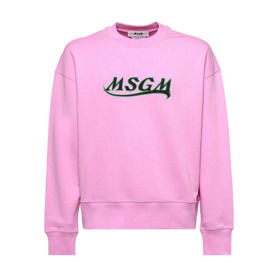 MSGM Pink Contrast Logo Sweater