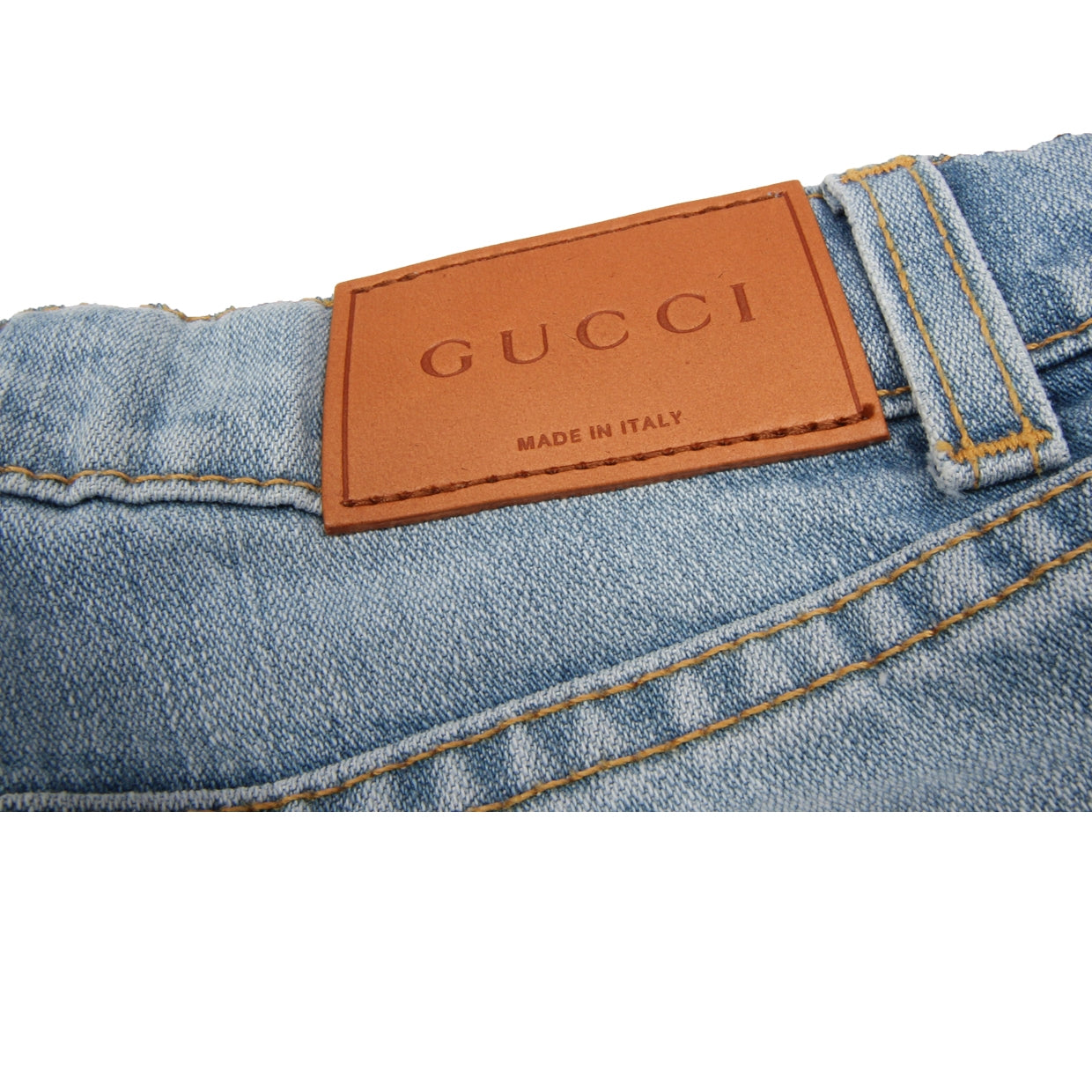 Gucci Kids I Love Monsters Light Denim Jeans - Retro Designer Wear