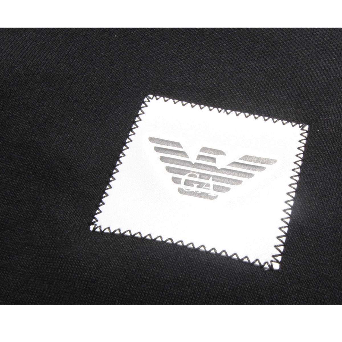 Emporio Armani Black chest Logo Patch Sweatshirt detail