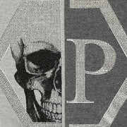 Philipp Plein Junior Grey Diamante Logo Sweatshirt detail