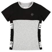 Philipp Plein Junior Black Embossed Logo T-shirt  front