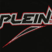 Philipp Plein Junior Black Diamante Logo T-shirt Detail