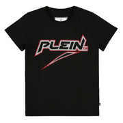 Philipp Plein Junior Black Diamante Logo T-shirt Front