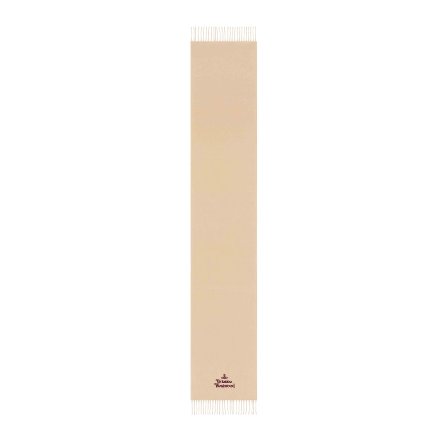 Vivienne Westwood Embroidered Logo Beige Scarf
