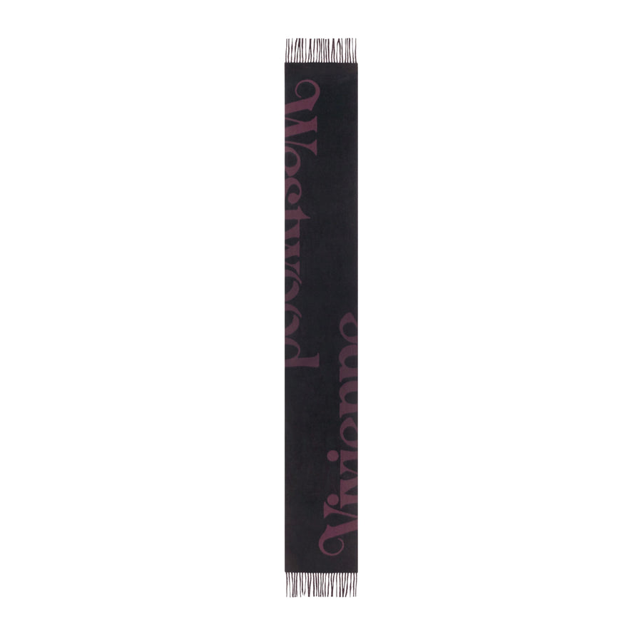 Vivienne Westwood Logo Reversible Logo Black Scarf