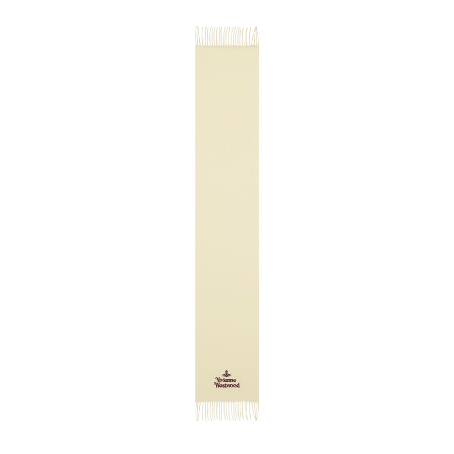 Vivienne Westwood Embroidered Logo White Scarf
