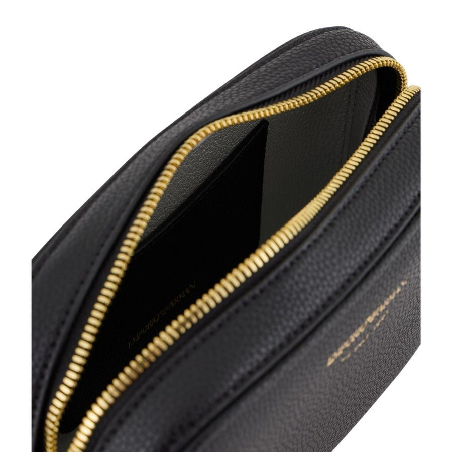 Emporio Armani Black Printed Logo Camera Bag