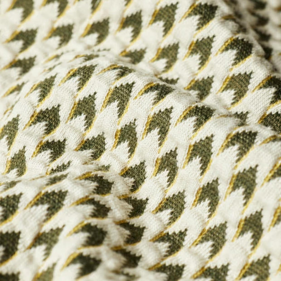 Paul Smith Regular Fit Cotton Blend Jacquard Khaki/Ecru Cardigan