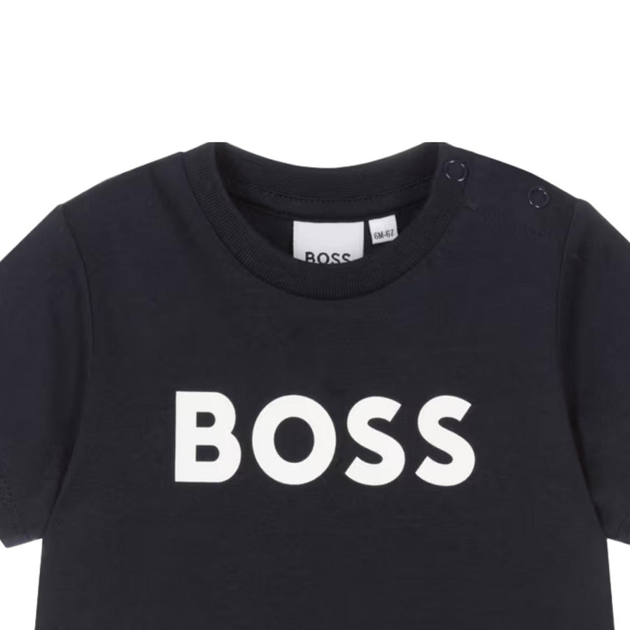 BOSS Baby Contrast Logo Navy T-Shirt