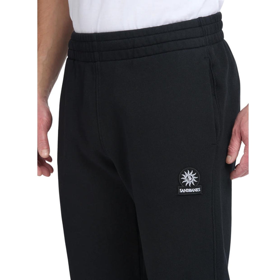Sandbanks Badge Logo Black Sweat Tracksuit Bottoms