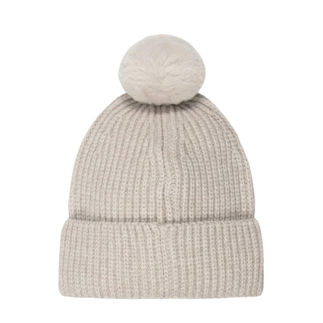 BOSS Baby Embroidered Logo Knitted Beige Beanie Hat