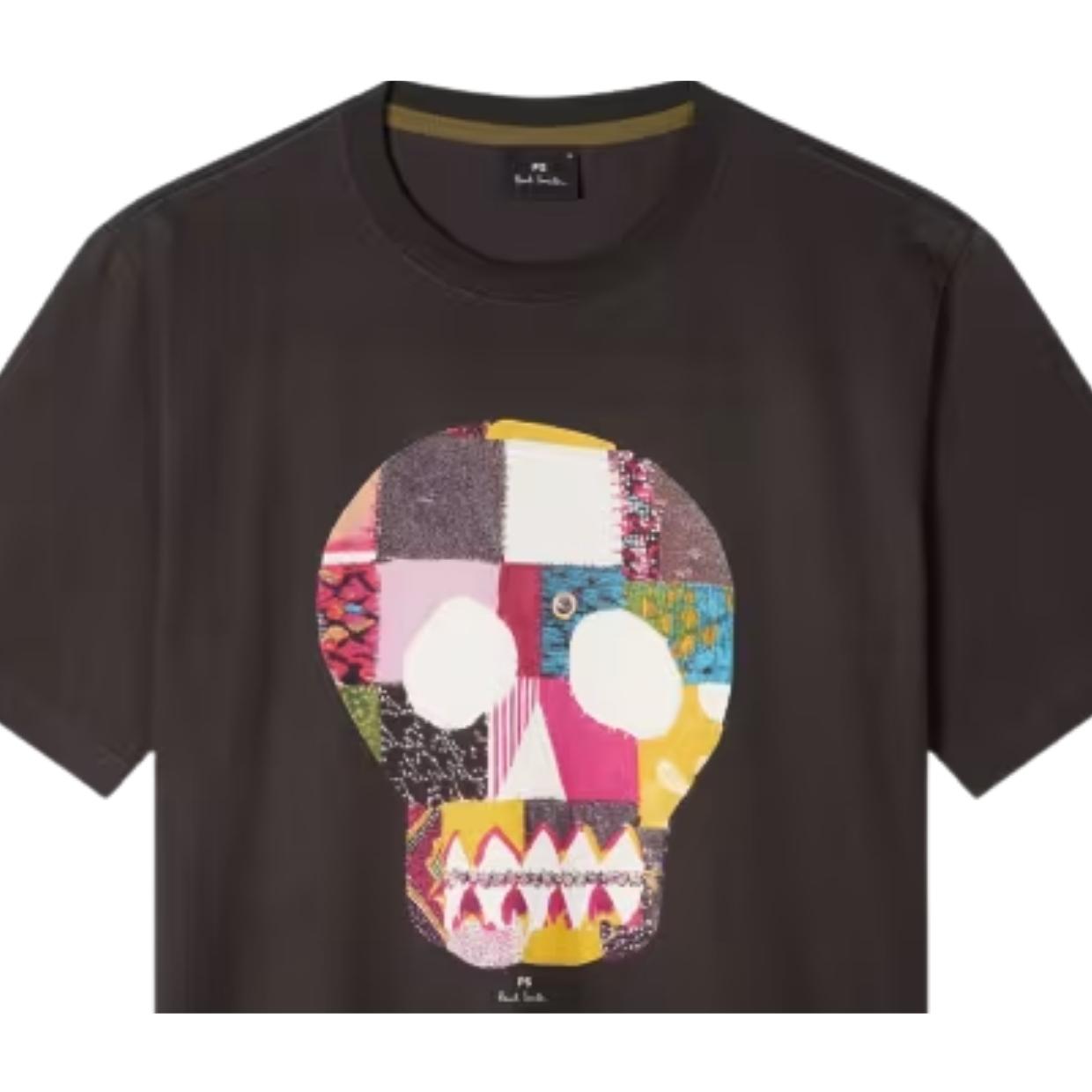 Paul Smith Fabric Skull Print Regular fit Charcoal Grey T-Shirt