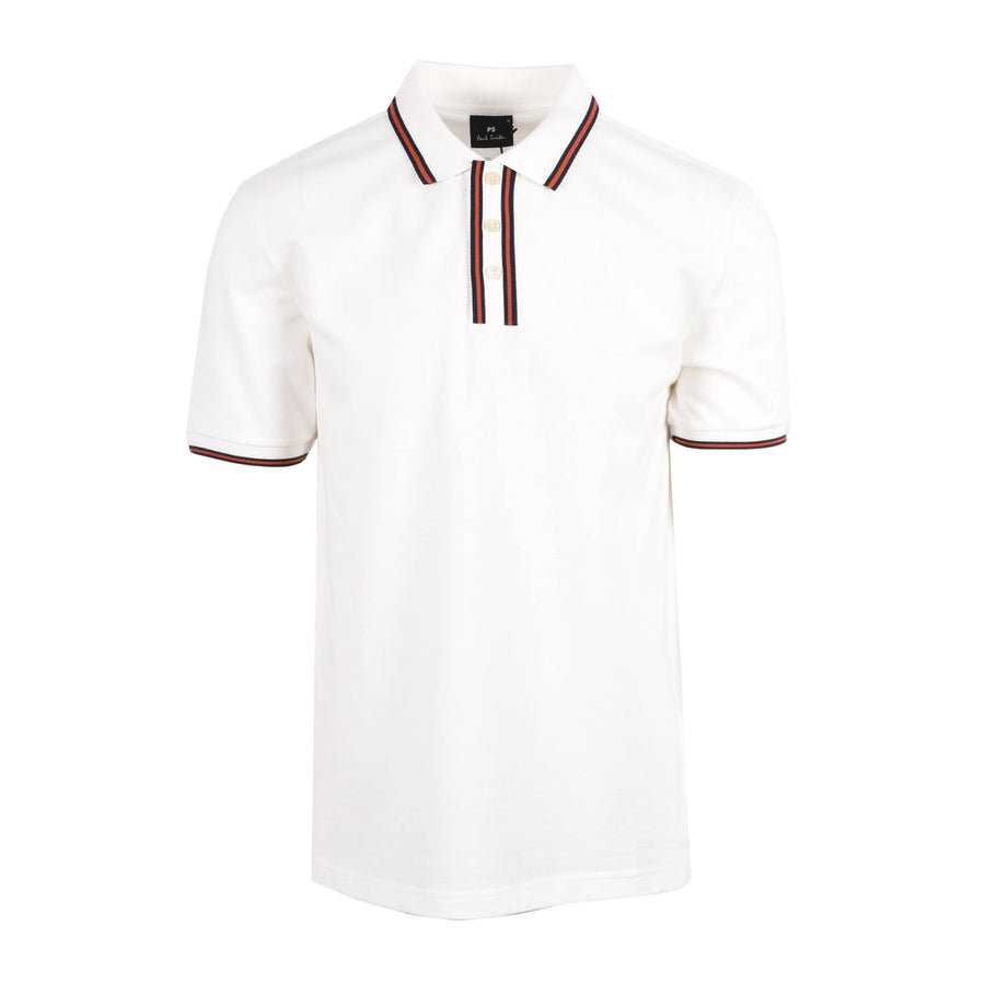 Paul Smith Regular Fit Contrast Tipping White Polo Shirt