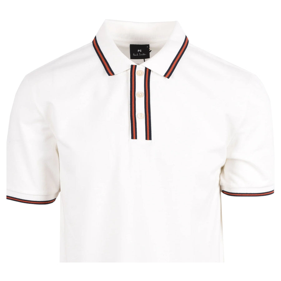 Paul Smith Regular Fit Contrast Tipping White Polo Shirt
