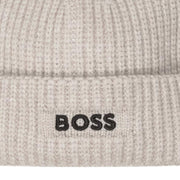BOSS Baby Embroidered Logo Knitted Beige Beanie Hat
