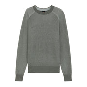 BOSS Wool Blend Rib Knit Grey Sweatshirt