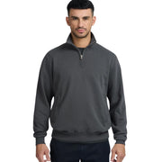 Sandbanks Badge Logo Relaxed Fit Anthracite Grey Half Zip Sweatshirt