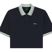 BOSS Contrast Logo Cotton-Jersey Dark Navy Polo Shirt