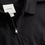 Calvin Klein Liquid Touch Welt Zip Black Polo Shirt