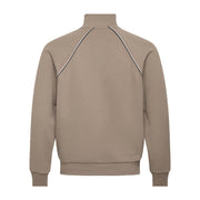 BOSS Cotton-Blend Contrast-Pipping Full Zip Light Pastel Green Sweatshirt