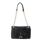 Love Moschino Gold-Tone Logo Plaque Black Shoulder Bag