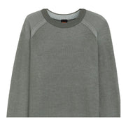 BOSS Wool Blend Rib Knit Grey Sweatshirt