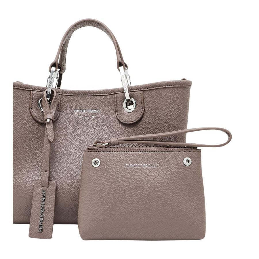 Emporio Armani Small Taupe MyEA Print Tote Bag