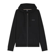 BOSS Black Cotton Terry Zip-Up Hoodie
