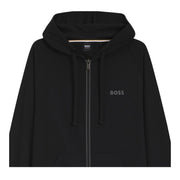 BOSS Black Cotton Terry Zip-Up Hoodie