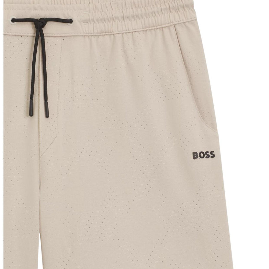 BOSS B Mesh Heritage Beige Cotton Jersey Shorts