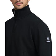 Sandbanks Badge Logo Relaxed Fit Black Half Zip Sweatshirt