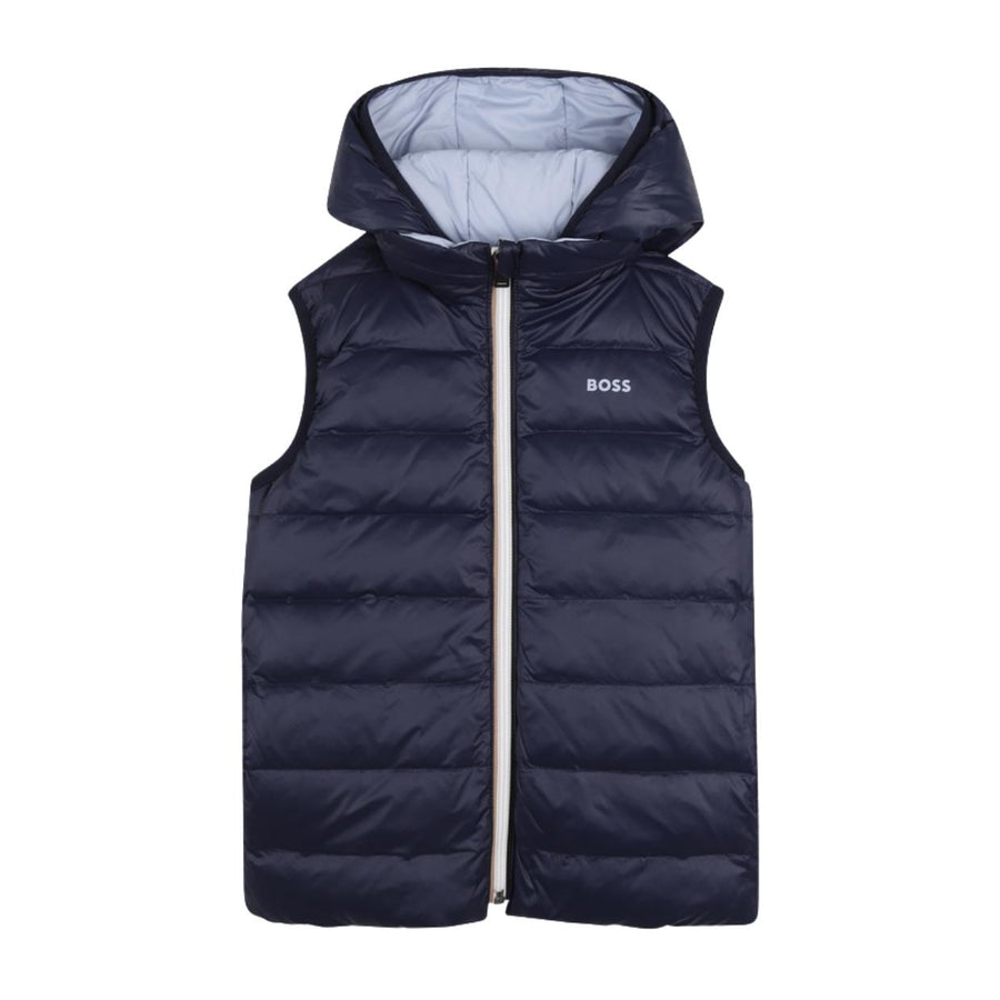BOSS Kids Reversible Down Hooded Gilet