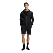 BOSS Black Cotton Terry Zip-Up Hoodie