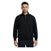 Sandbanks Badge Logo Relaxed Fit Black Half Zip Sweatshirt