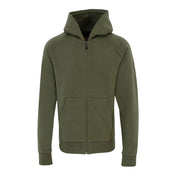BOSS Saggy Stretch Cotton Green Olive Zip Hoodie