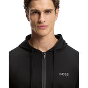 BOSS Black Cotton Terry Zip-Up Hoodie