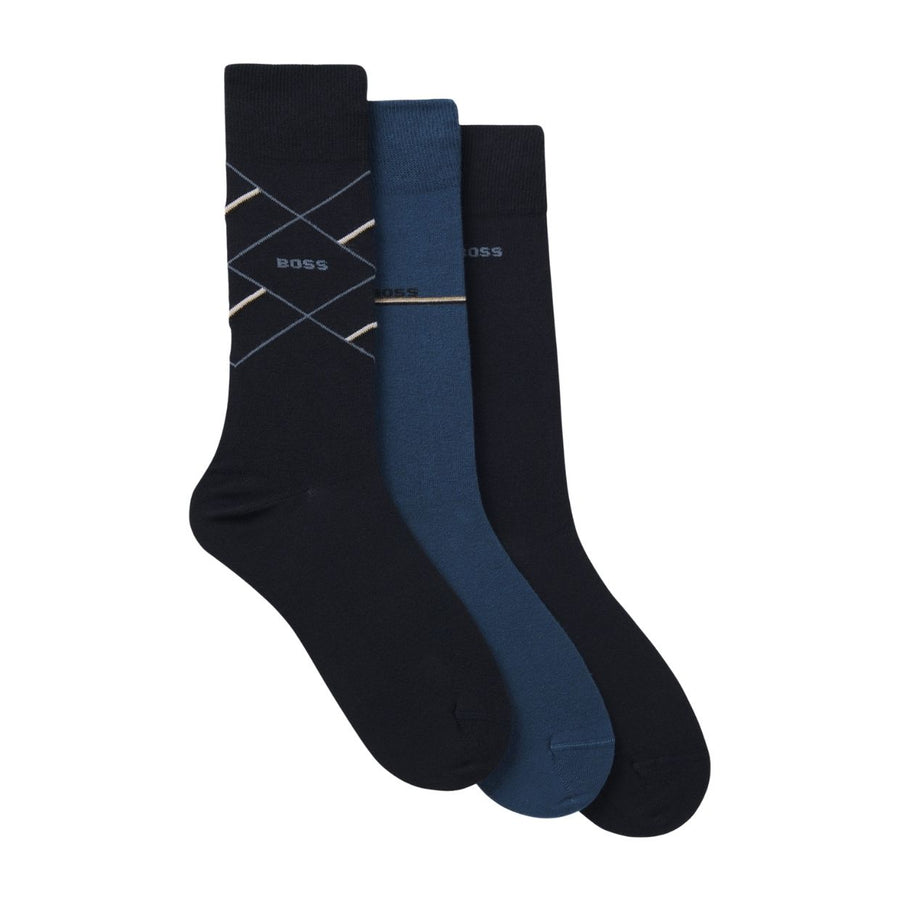 BOSS Logo Regular Fit Three-Pack Socks Set