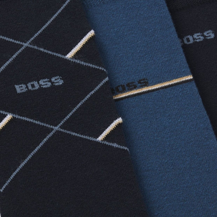 BOSS Logo Regular Fit Three-Pack Socks Set