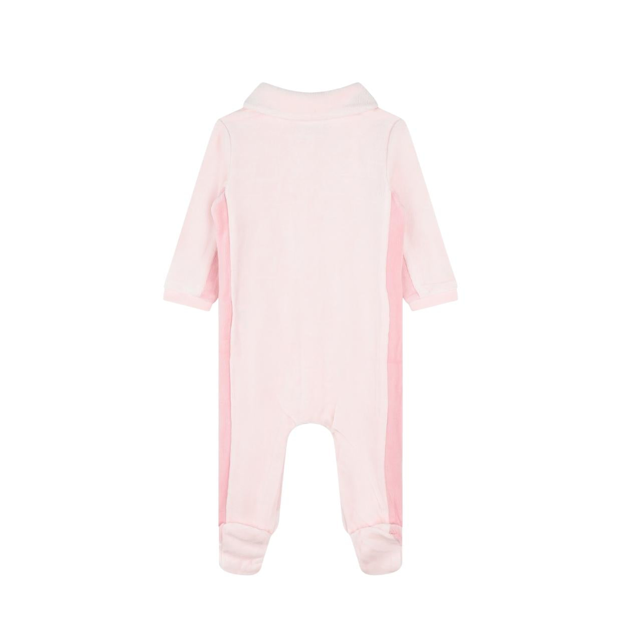 BOSS Baby Logo Pink Velvet Babygrow