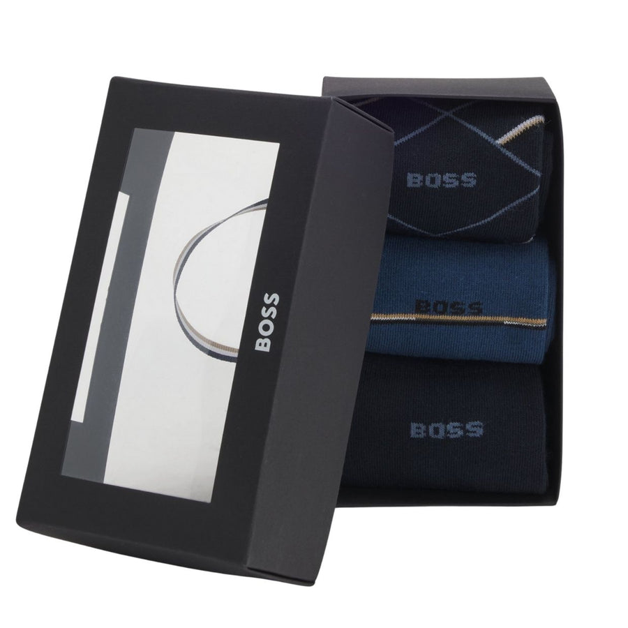 BOSS Logo Regular Fit Three-Pack Socks Set