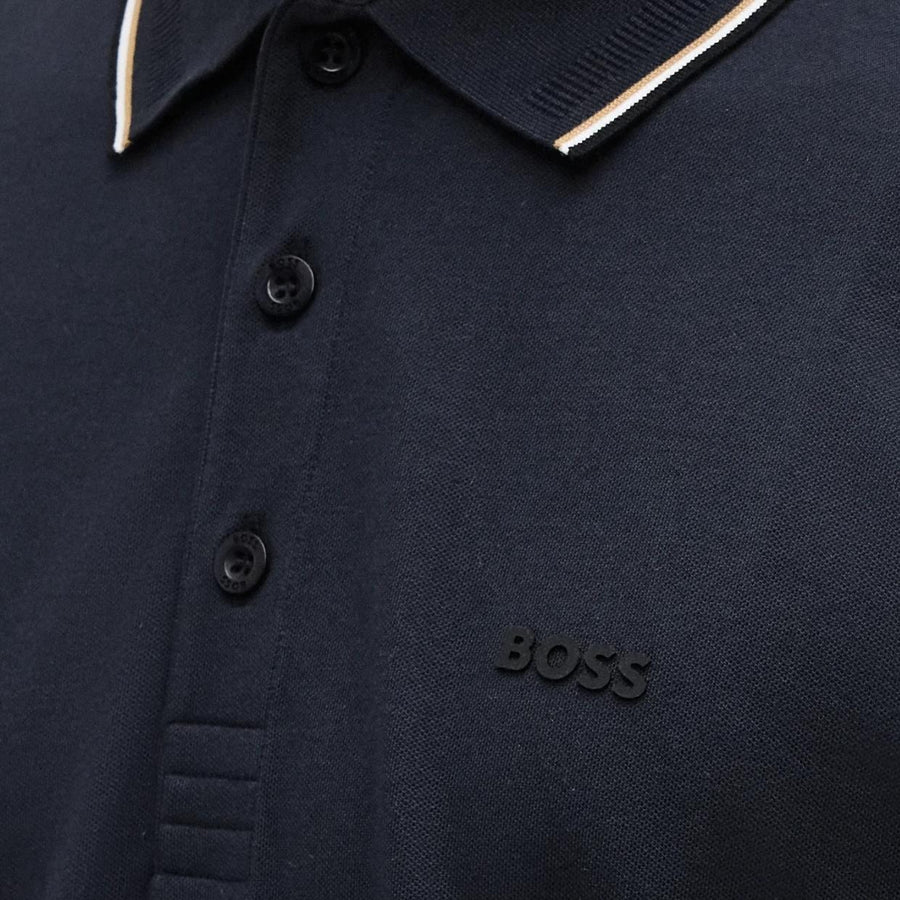 BOSS Birdie Paule Contrast Tipping Navy Polo Shirt