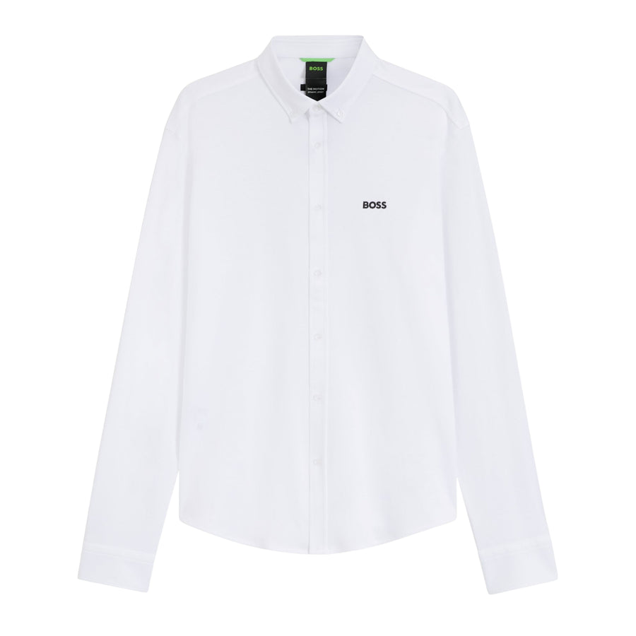 BOSS Embroidered Logo Motion Regular Fit White Shirt