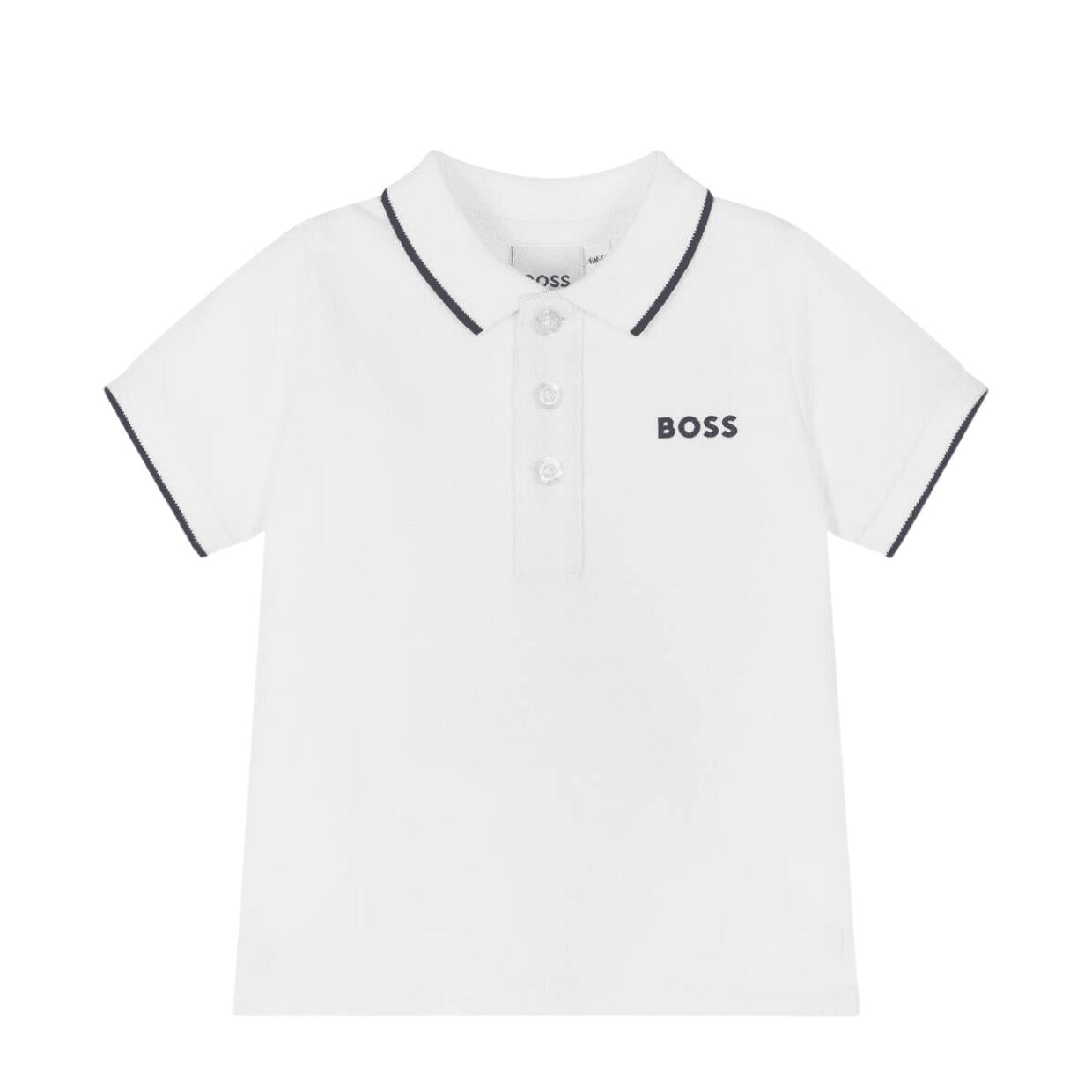 BOSS Baby Printed Logo White Polo Shirt