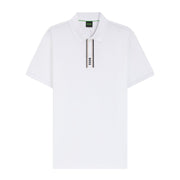 BOSS Paddy GOC Logo Placket White Polo Shirt