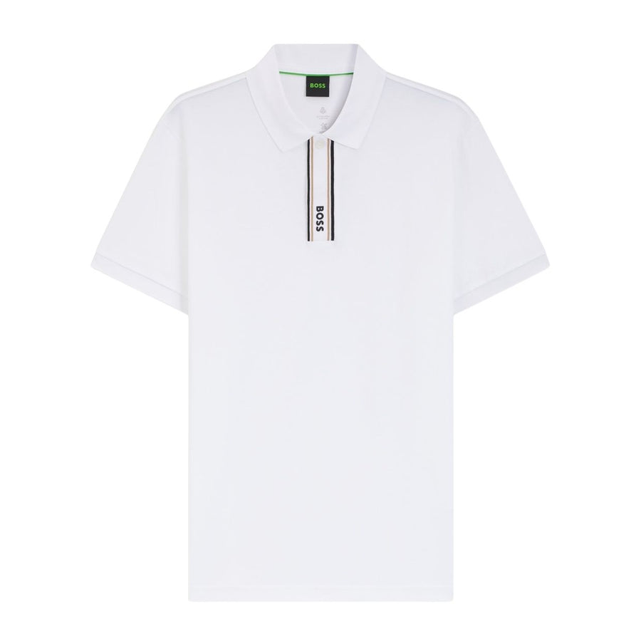 BOSS Paddy GOC Logo Placket White Polo Shirt